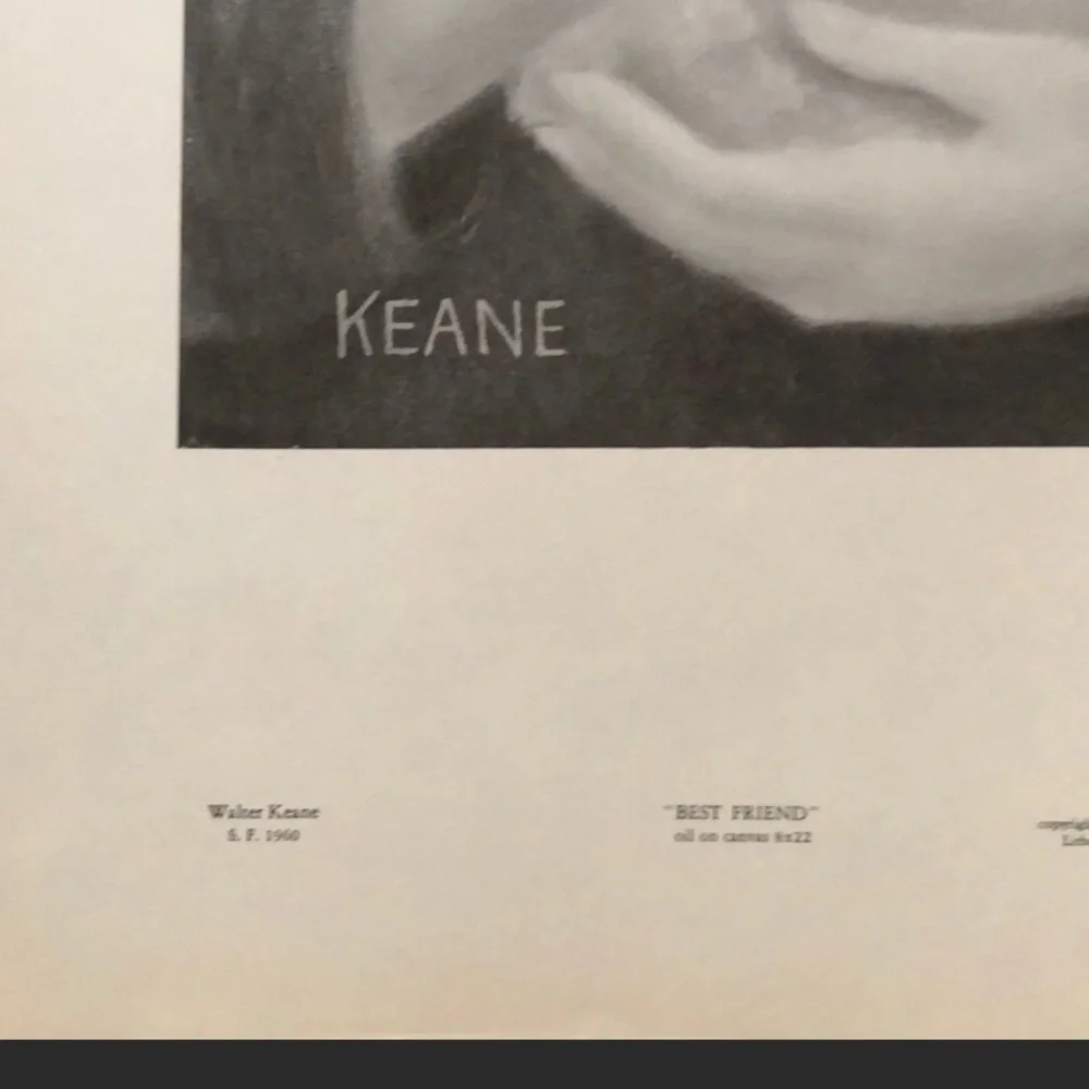 Margaret Keane Print BIG EYES Kid Dog Mod  Midcentury Pop Art - Picture 3 of 5